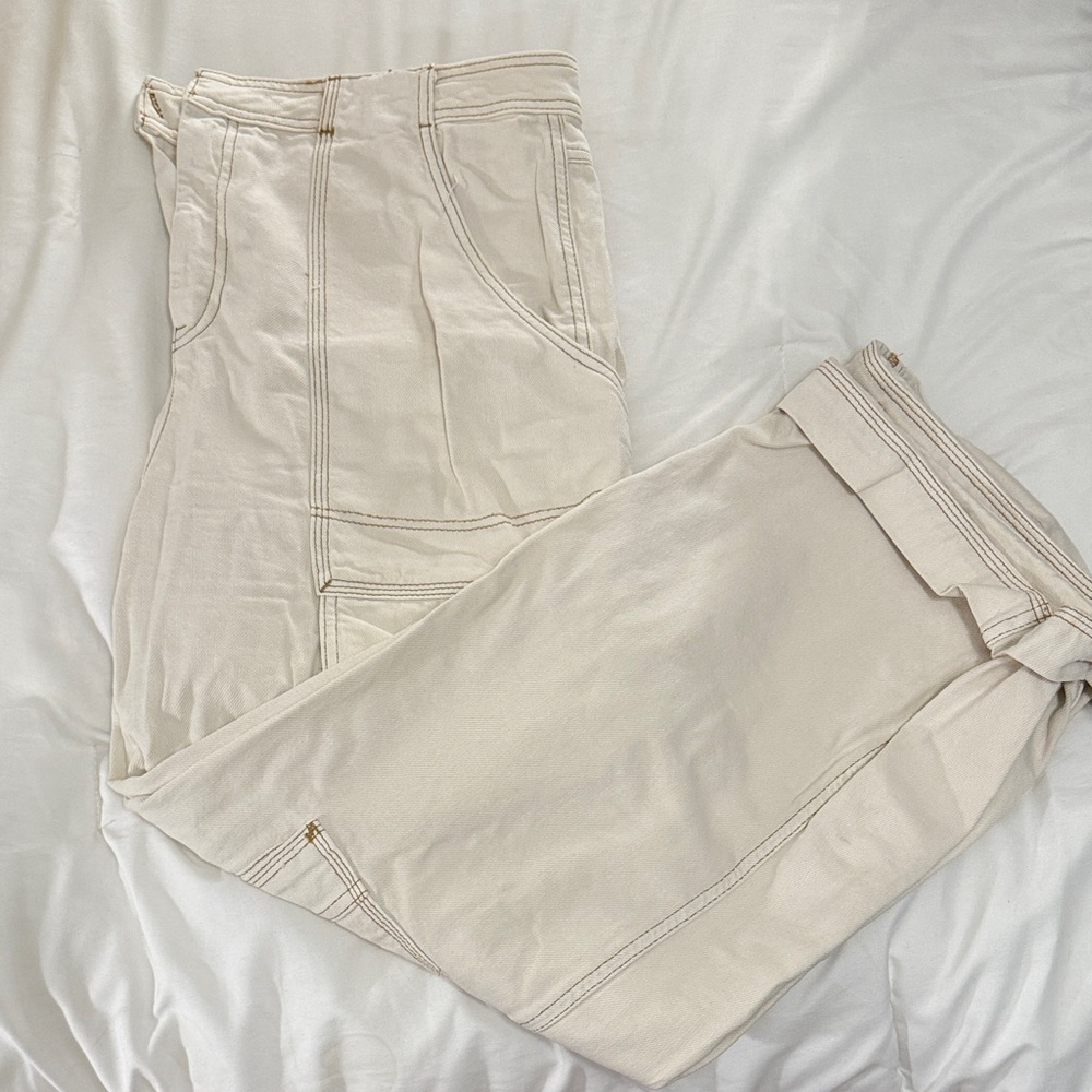 Free People Cream Cargo Pants